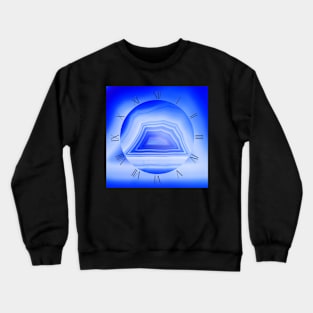 Blue agate mineral super macro Crewneck Sweatshirt